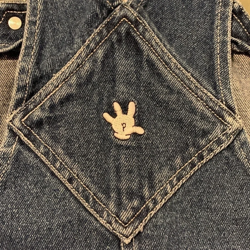Disney&Co. Girls Mickey Mouse Jean Jumper. Size M 10-12. Side button-Super Cute!